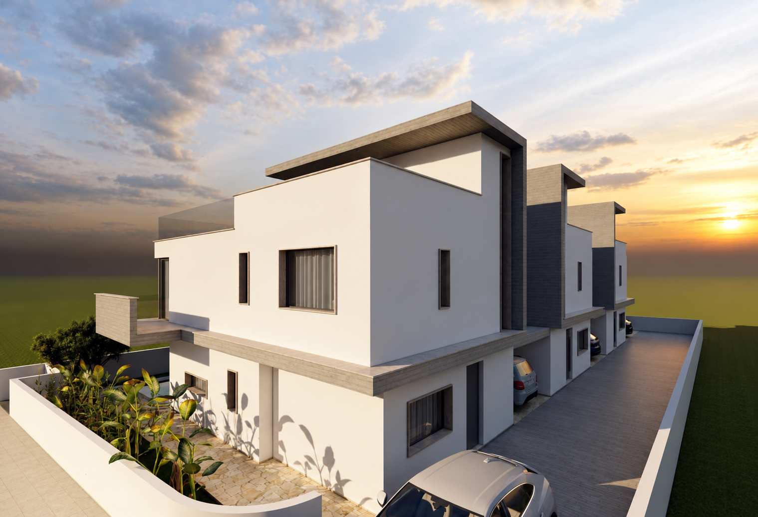 Architectural visualization: Contemporary villa exterior visualization